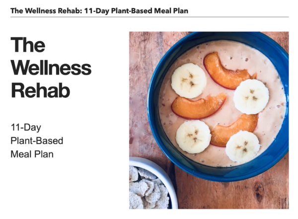 The Wellness Rehab 11-day plant-based meal plan